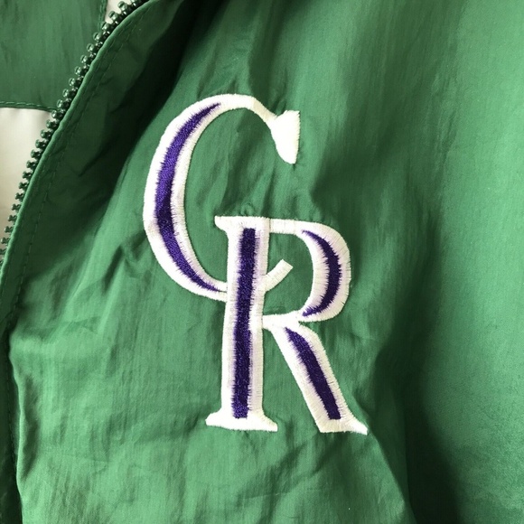 Vintage STARTER Colorado Rockies 1995 Coors Field Staff Windbreaker Jacket Zip - Picture 6 of 14